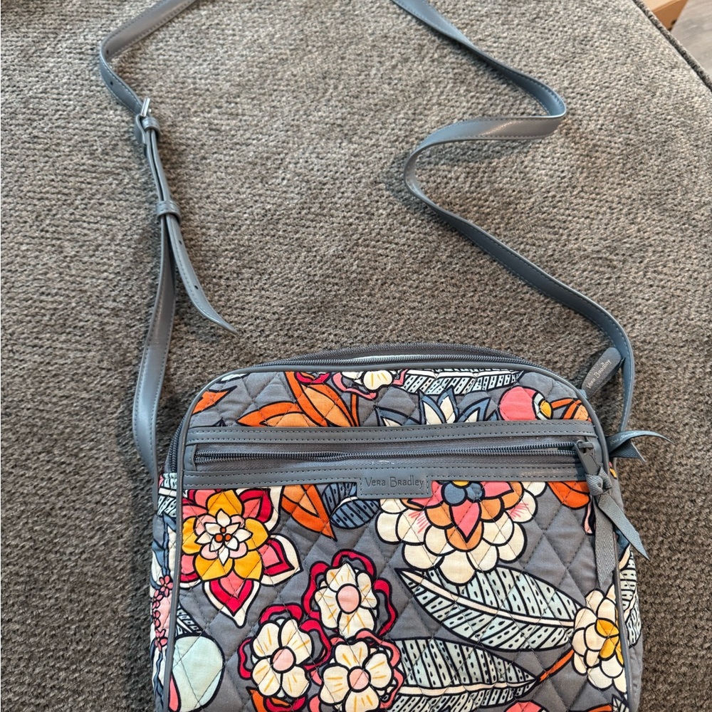 Vera Bradley Gray Crossbody Bag Quilted Design